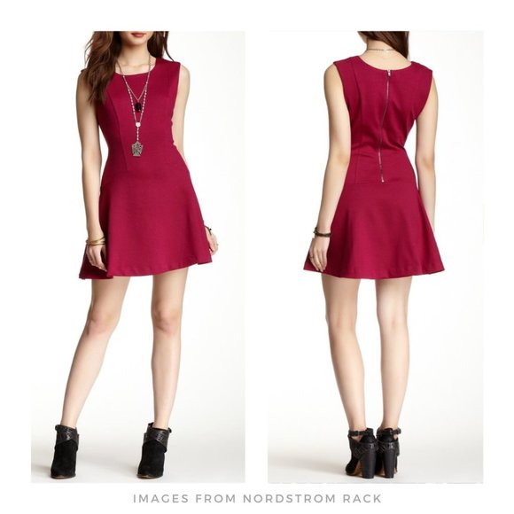 Free People ▪ Magenta Cha Cha Mini Skater Dress - Picture 1 of 10